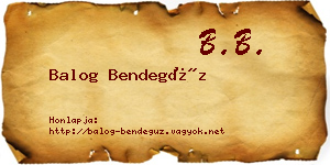 Balog Bendegúz névjegykártya